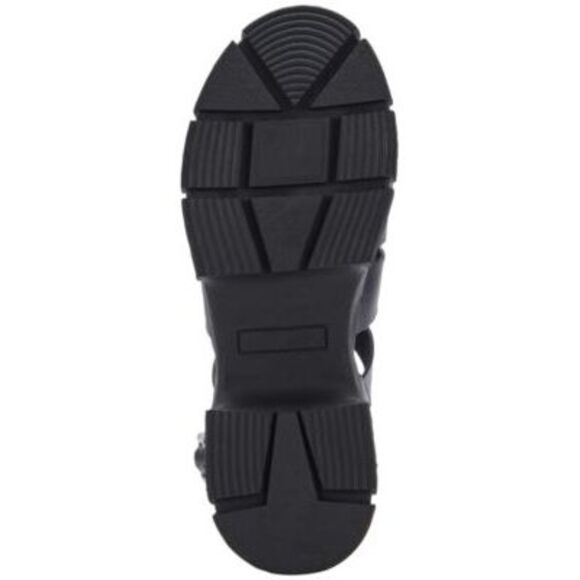 AQUA COLLEGE Womens Black Hannah Round Toe Platform Slip On Sandals 11 M - Picture 4 of 4